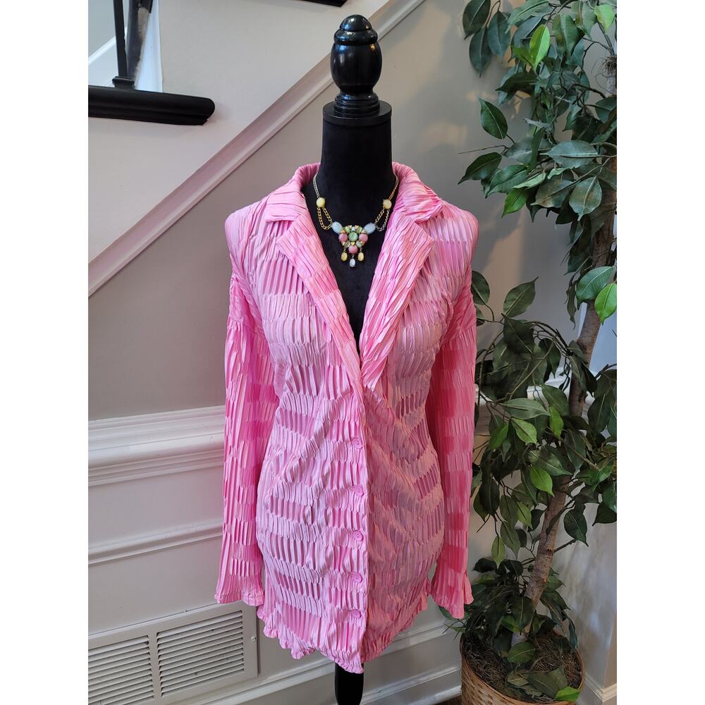 Princess Polly Stretchy Blouse Women's Size 3X Pink Button Down Long Sleeve Top